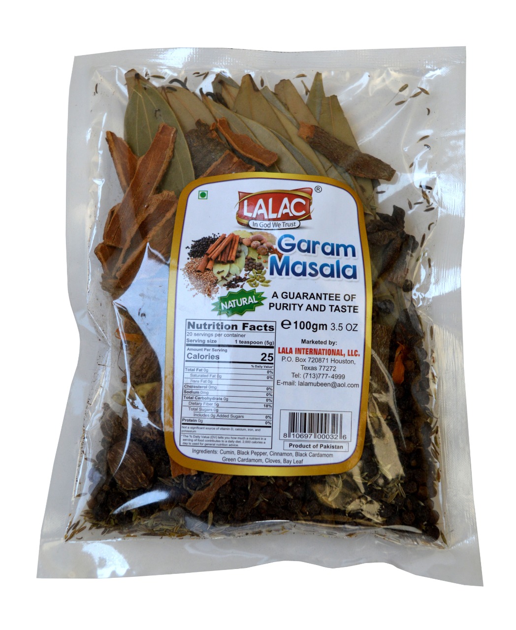 LALAC Garam Masala (whole) 100 grams (3.52 oz) - Image 3
