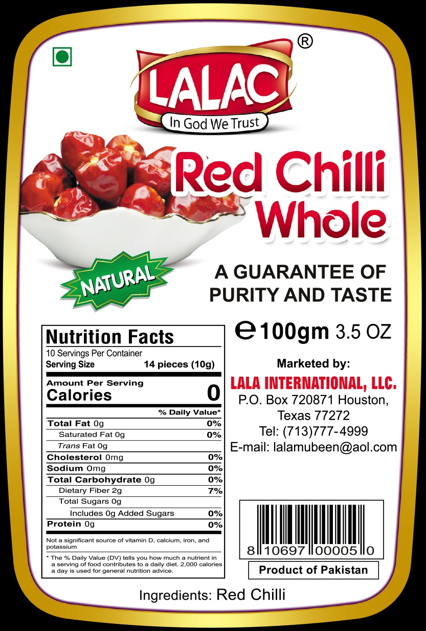 LALAC dried red round chili whole (3.52 oz)