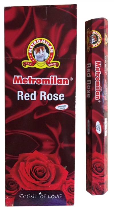Metromilan Red Rose agarbatti 18 Sticks x 12 Pack